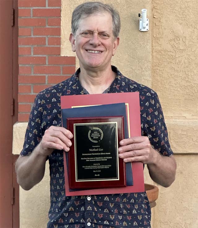 Mike Cox with Award